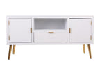 Low cabinet in white wood 121x40.5x61.5h 04062MCZJ