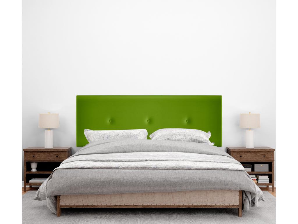 Bohometop Smooth Faux Leather Headboard with Buttons 145x105cm with Legs for 135/140cm Beds - Green 62735BJIB
