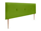 Bohometop Smooth Faux Leather Headboard with Buttons 145x105cm with Legs for 135/140cm Beds - Green 62735BJIB