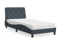 Bed with dark grey mattress 90x190 cm velvet 43802UMIE