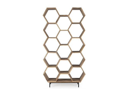 Bohometop 100cm Natural Beehive Mango Wood Bookshelf 35862JMYS