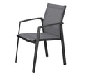 Set of 2 stackable aluminum garden chairs - Anthracite - Homelumiere
