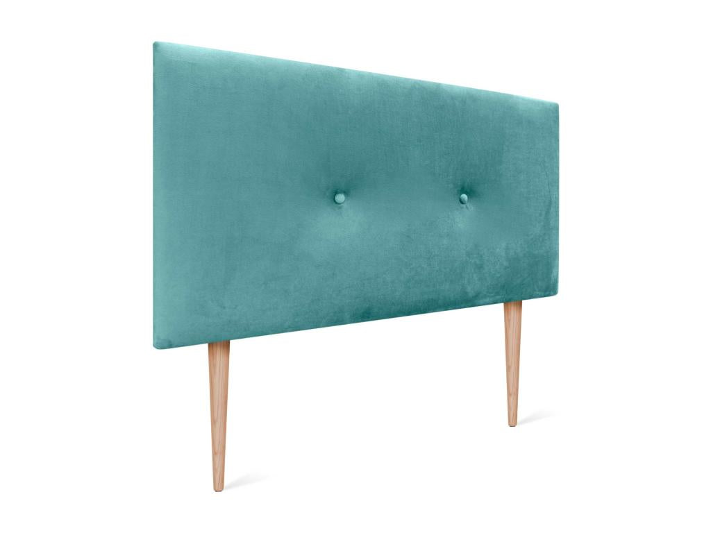 Bohometop Smooth Velvet Headboard with Buttons 105x115 with Bed Legs 105 - Turquoise 70752ZMBF