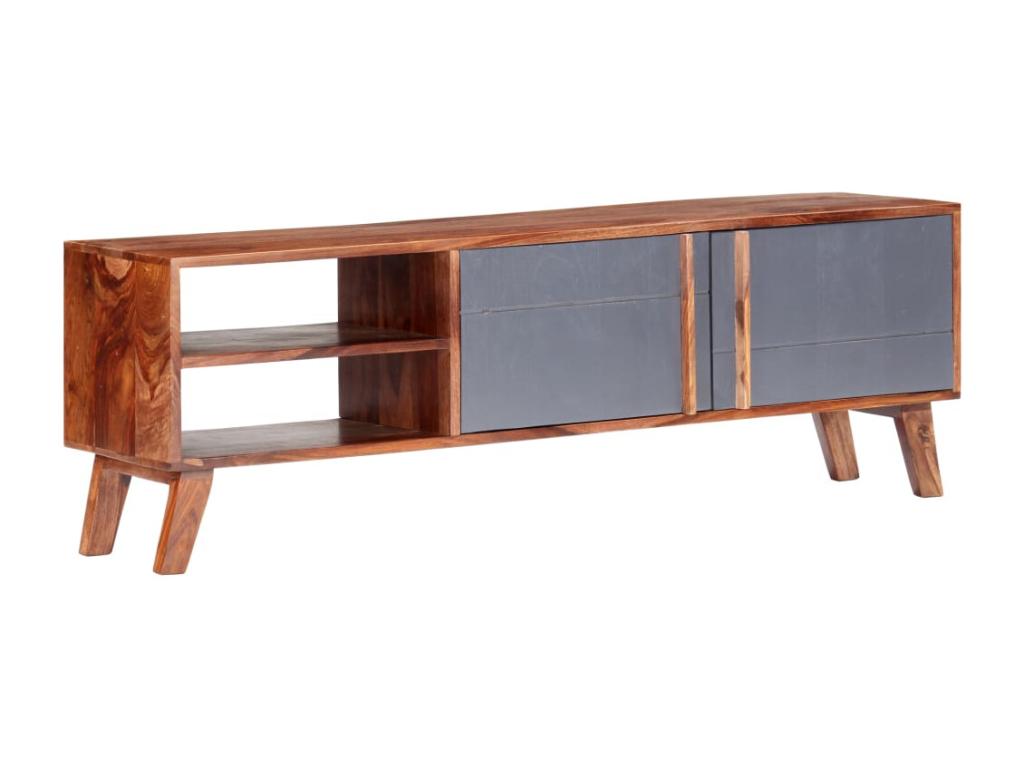Grey TV stand 140x30x45 cm Solid wood 04451FNKV