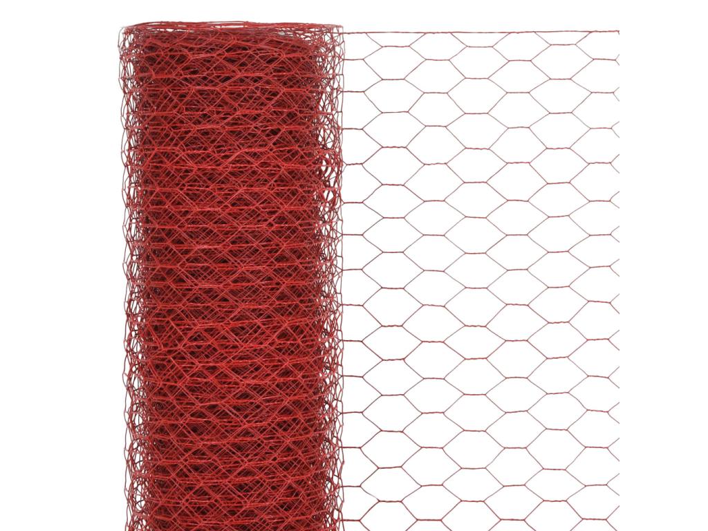 Steel fencing with PVC coating 25x1 m Red 7 34279XJEB