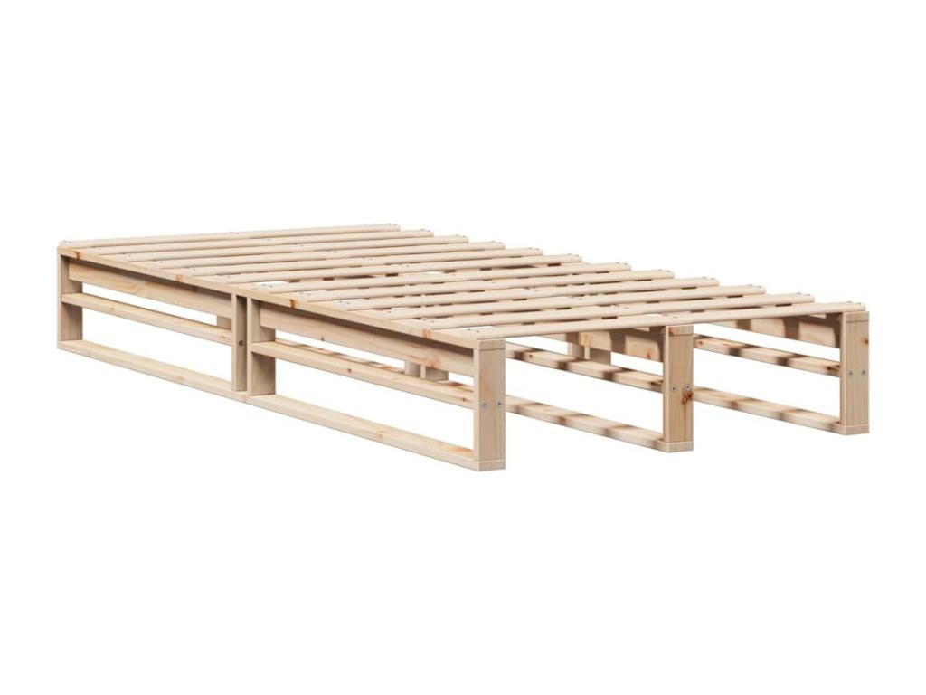 Bed frame without mattress 75x190 cm solid pine wood 62812THOI