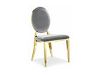 Set of 4 Bohometop medallion chairs, gold legs, grey velvet, 20690EXIG