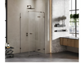 Bohometop 80x120cm brushed stainless steel shower enclosure, right-hand pivot, front access, 36451FNPP
