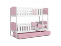 Bohometop Bunk Bed 90x190cm Without Mattress White - Pink. Comes with bed base and drawer. 62351YSKE