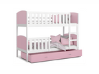 Bohometop Bunk Bed 90x190cm Without Mattress White - Pink. Comes with bed base and drawer. 62351YSKE