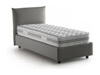Bohometop Single Bed with Storage, Fabric Upholstery, Made in Italy, Front Opening, Includes 80x190 cm Mattress, Grey, 42821GCPN