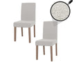 Homelumiere Bouclé dining chair, set of 2, cream, natural-colored legs
