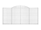 10 arched gabion baskets, 300x30x140/160 cm, galvanized iron, 60203CNTN