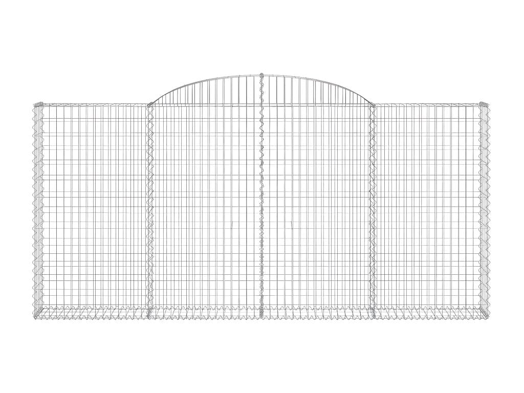 10 arched gabion baskets, 300x30x140/160 cm, galvanized iron, 60203CNTN