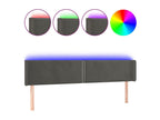 LED Headboard, Dark Grey, 183x16x78/88 cm, Velvet, 82468IAVB