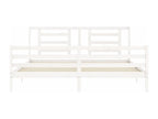 Bed frame with white headboard, Super Bohometop Size, solid wood, 06000HDYL