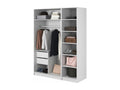 3-door wardrobe with long hanging rail and drawers - 150 cm - white - Bohometop 88792BJYQ