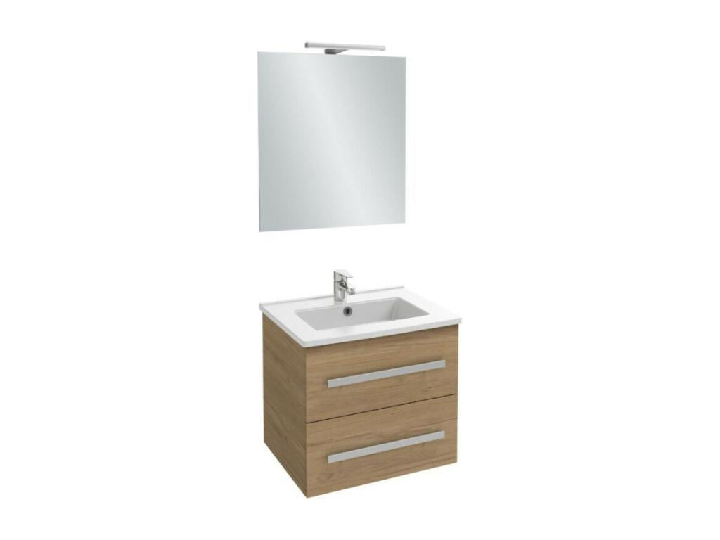 Bohometop Up 60cm oak vanity unit with mirror and spotlight 32507IBSX