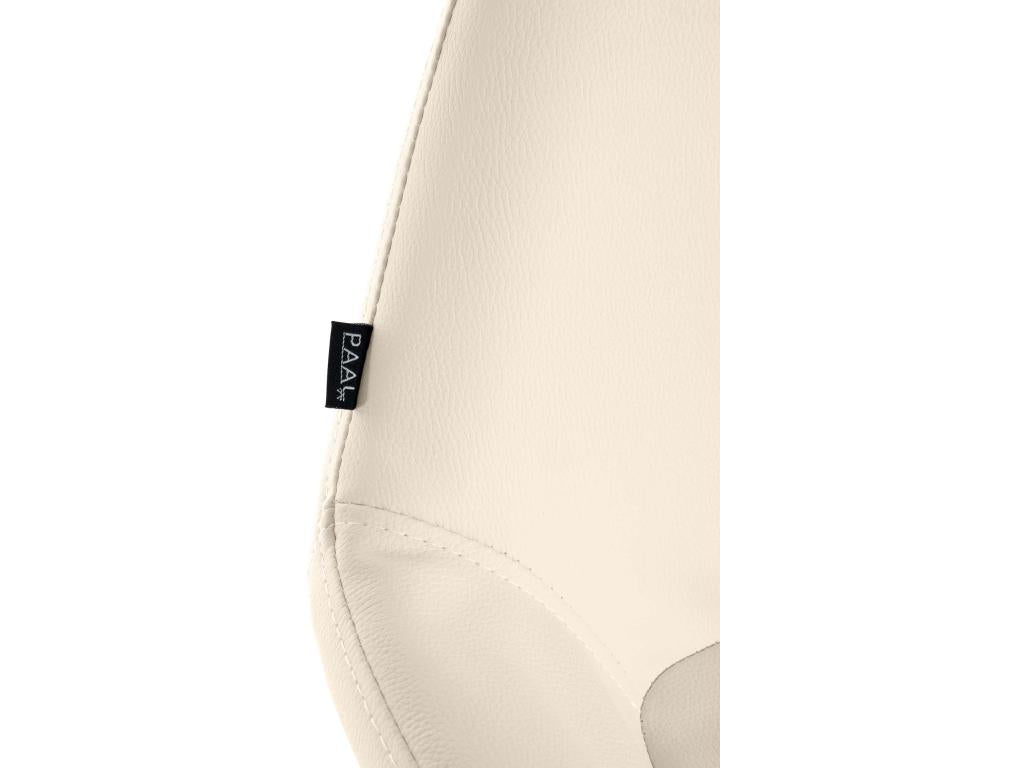 Set of 2 Bar Stools - Faux Leather / Metal - Cream - Bohometop 45834JQBT