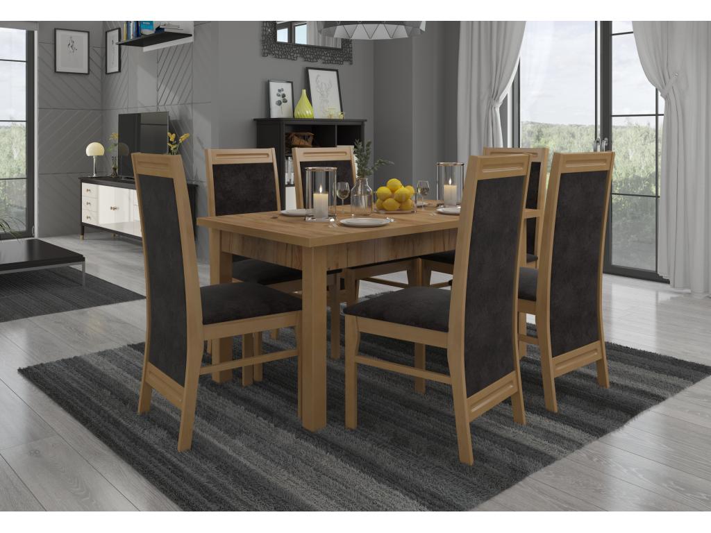 Chair in natural beech wood and Bohometop-Tissu fabric 27123 74517QIXI