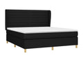 Upholstered bed base with mattress, black, 180x200 cm, fabric, 23722EXXU