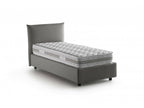 Bohometop Single Bed with Storage, Fabric Upholstery, Made in Italy, Front Opening, Includes 80x190 cm Mattress, Grey, 42821GCPN