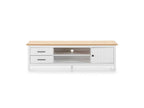 Bohometop 28395WCVP TV Stand with 1 Door and 2 Drawers, Wood/White
