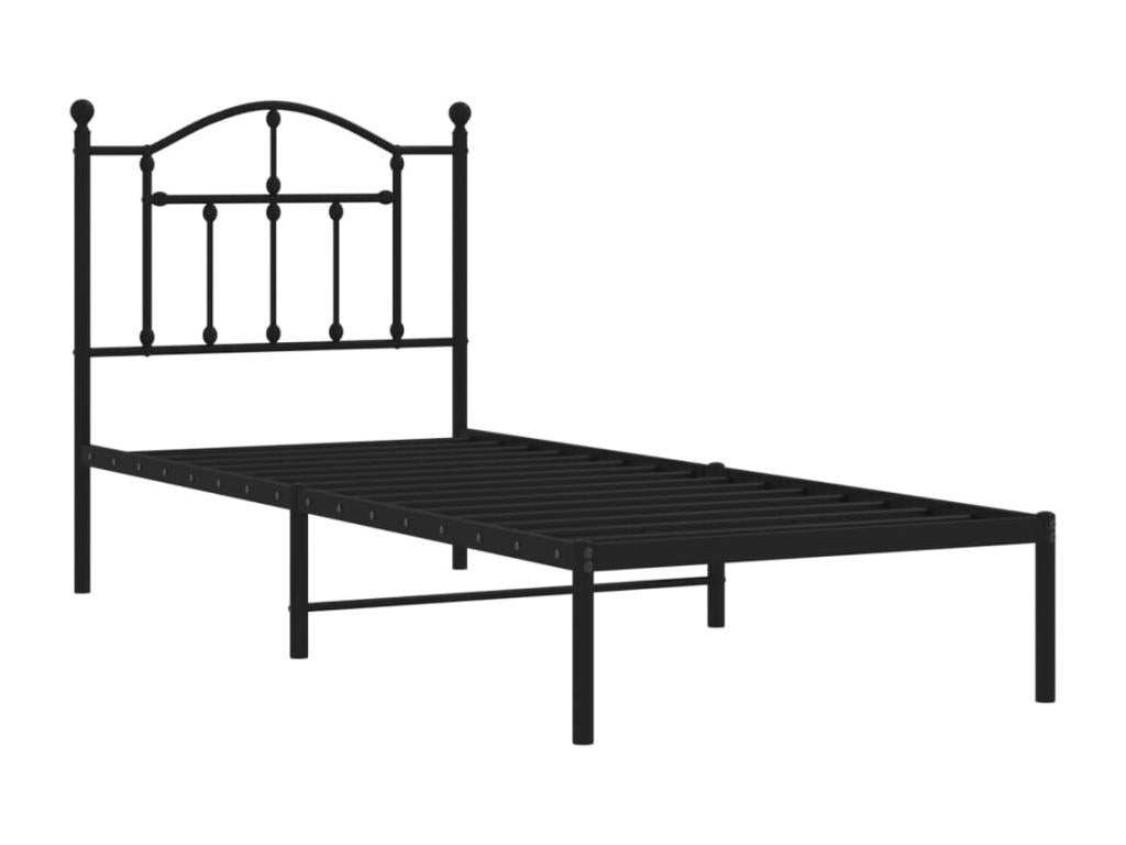 Metal bed frame with black headboard 90x200 cm 03088LTKH