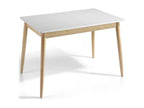Bohometop extendable dining table, matte white and oak wood, 120 to 160cm, 75710NRHK