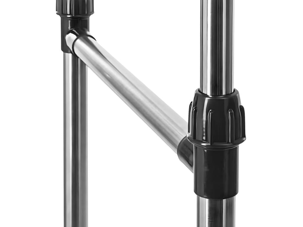 Double clothes rack in black stainless steel - Dimensions: W 88/150 x D 66 x H 96/163cm 04182XKHV