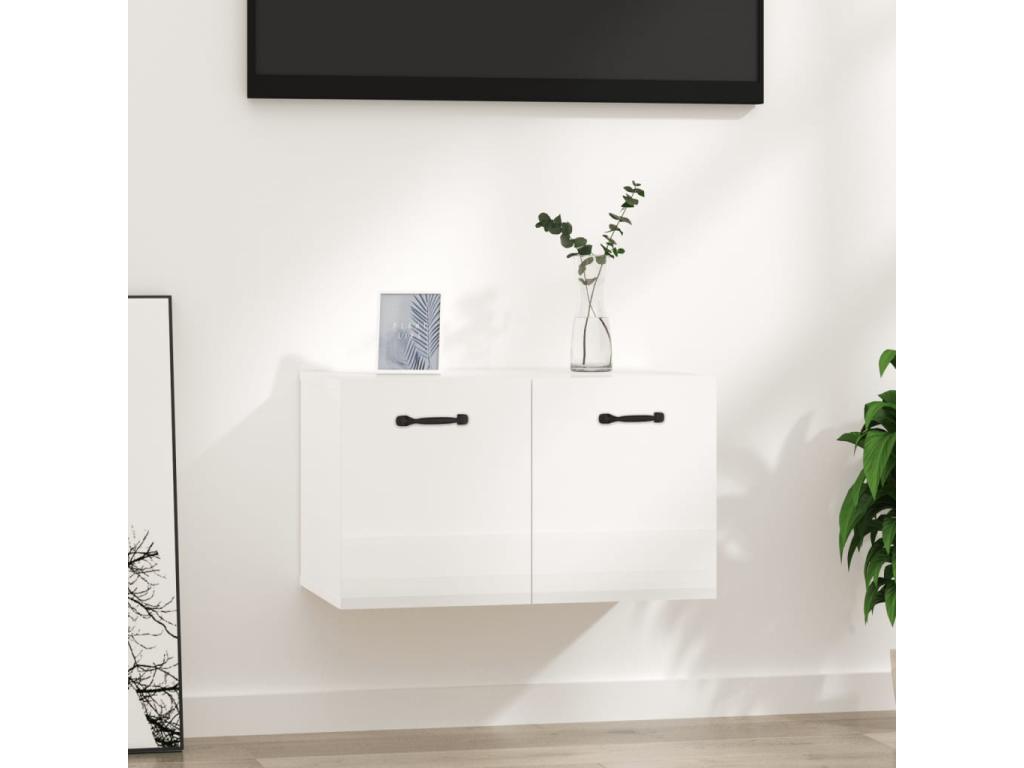 Wall cabinet, glossy white, 60x36.5x35 cm, engineered wood, 94551SBOC