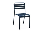 Set of 4 steel garden chairs - 4 seats - navy - Homelumiere - W44 x D52 x H79cm