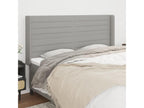 Headboard with wings, light grey, 163x16x118/128 cm, fabric, 18904GYWB