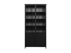 Bohometop - 2-Door Metal Display Cabinet H200cm - Black 75575DIFN