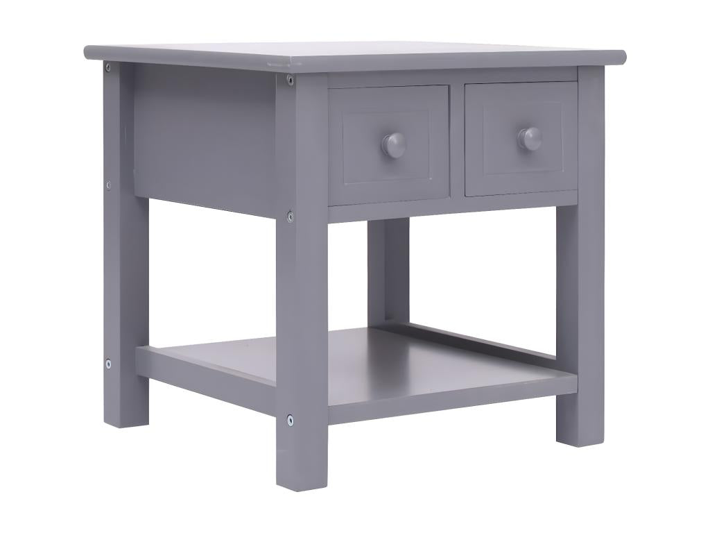 Grey Side Table 40x40x40 cm Paulownia Wood 57663WTIP