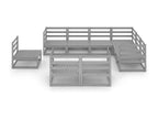 9-piece garden furniture set, grey, solid pine wood, 57863AYUT