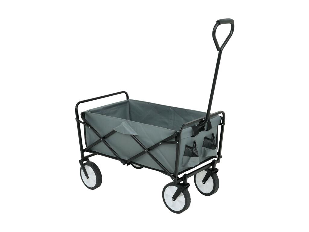 Folding beach trolley with plastic wheels and a maximum load capacity of 120 kg, in grey 23520CUAQ