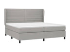 Upholstered bed base with mattress, light grey, 200x200 cm, fabric, 8 42166TNUD
