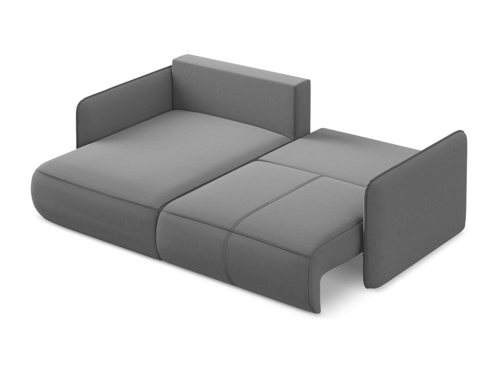 2.5-seater left-hand corner sofa bed in velvet - grey - Nidchicshop 85039JUEO