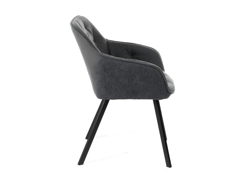 Bohometop - Dark Grey Fabric Chair 2 pcs 96455LUQA