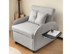 Folding linen armchair - with folding side tables - Light grey 58062YBFV