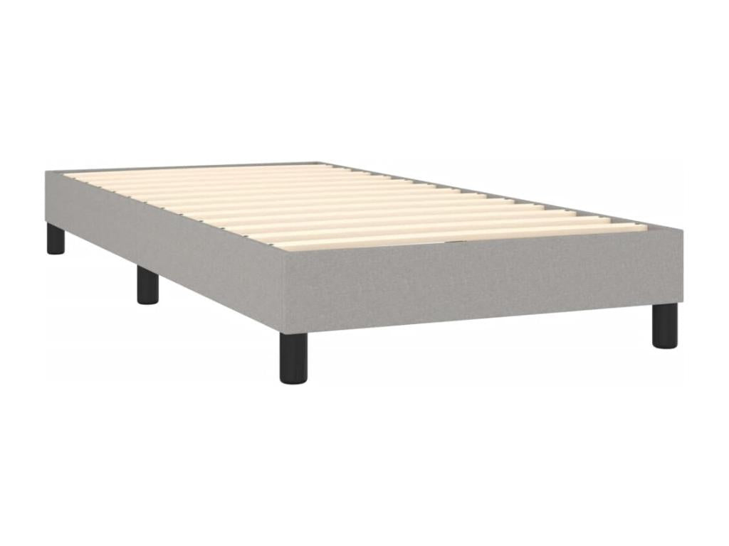 Upholstered bed base with mattress, light grey, 90x200 cm, fabric, 86750FDZN