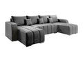 Bohometop 108 Corner Sofa, Grey, with Sleeping Function and Bed Box, 313x147x86cm, 68909NDLG