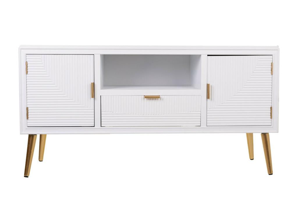 Low cabinet in white wood 121x40.5x61.5h 04062MCZJ
