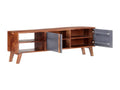 Grey TV stand 140x30x45 cm Solid wood 04451FNKV