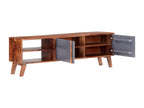 Grey TV stand 140x30x45 cm Solid wood 04451FNKV