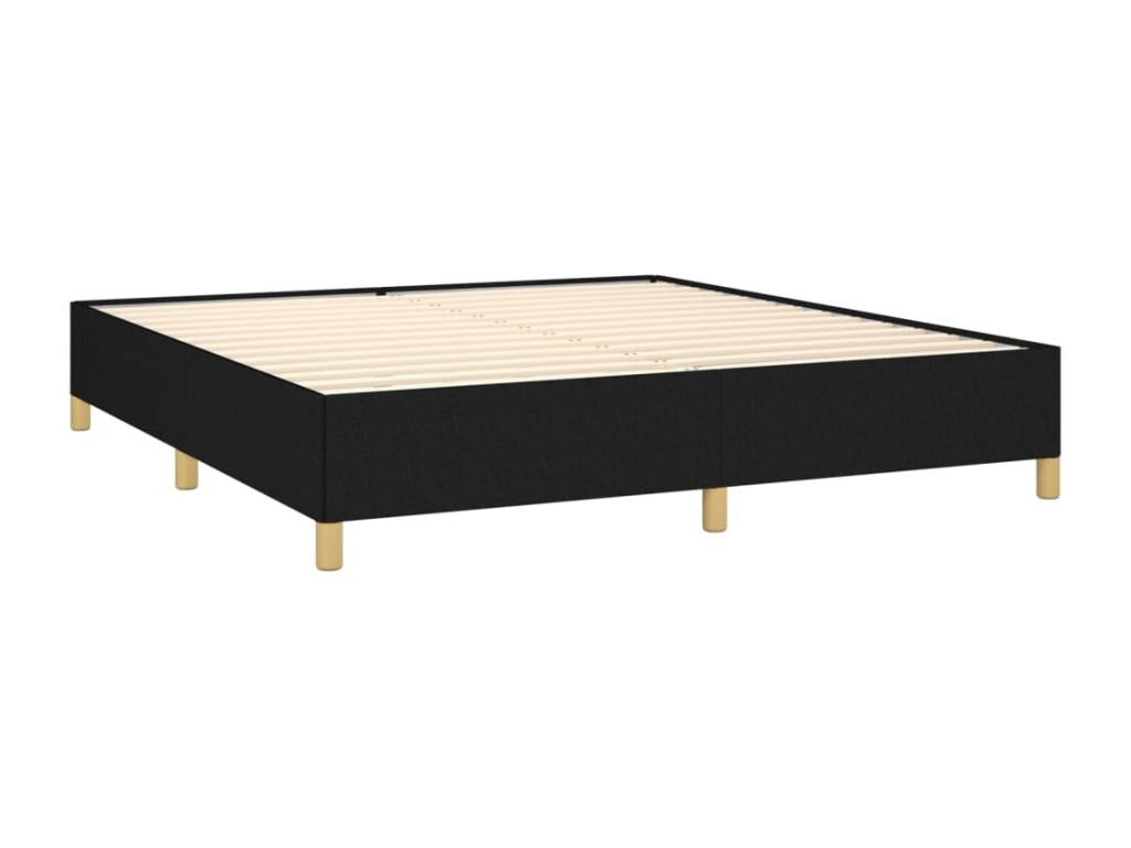 Upholstered bed base with mattress, black, 180x200 cm, fabric, 23722EXXU
