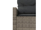 Garden sofa with grey resin wicker half-round cushions 78332ISLD