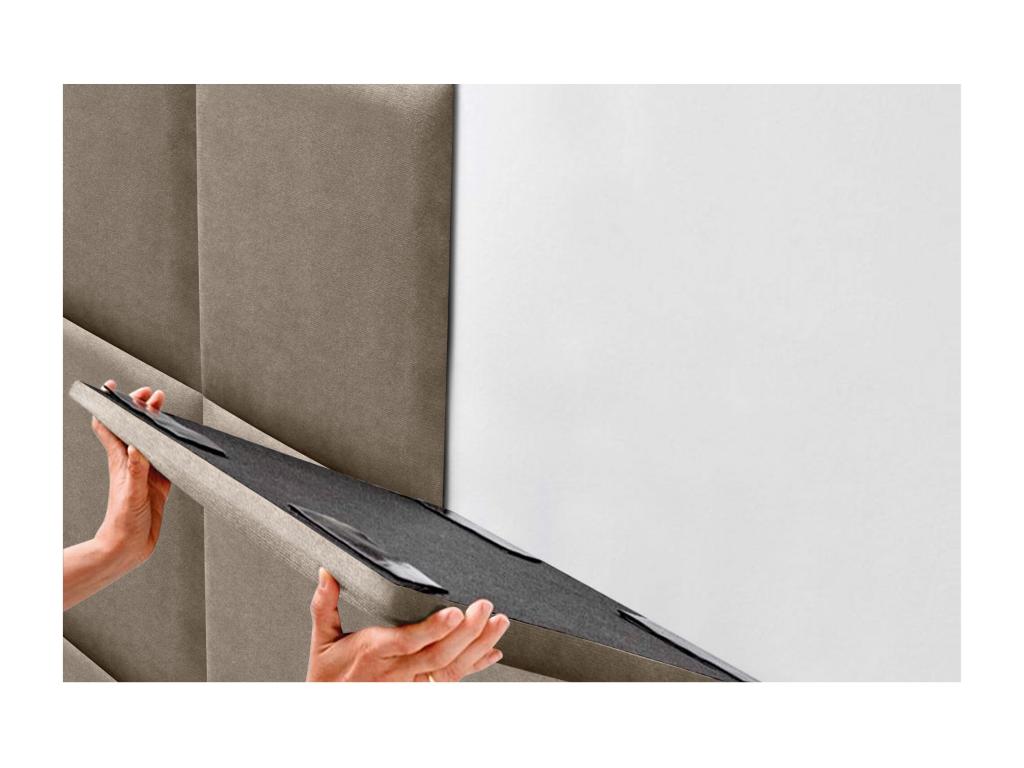 Bohometop Upholstered Headboard in Bohometop Fabric, Composed of Interchangeable Self-Adhesive Bed Panels for Luxury Bedroom, Earth Color, 110 cm, 70880RZQV