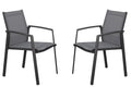 Set of 2 stackable aluminum garden chairs - Anthracite - Homelumiere